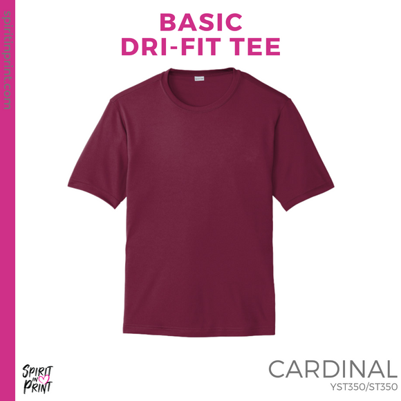Dri-Fit Tee - Cardinal (Young Stripes #143772)