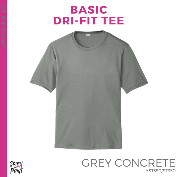 Dri-Fit Tee - Grey Concrete (Baseball Mama Checkers #143834)