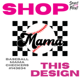 Crewneck Sweatshirt - Athletic Grey (Baseball Mama Checkers #143834)