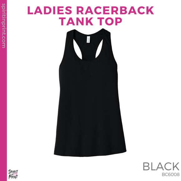 Ladies Racerback Tank - Black (Trojans Cheer Bows #143955)