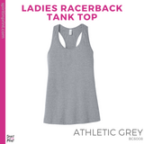 Ladies Racerback Tank - Grey (Trojans Cheer Bows #143955)