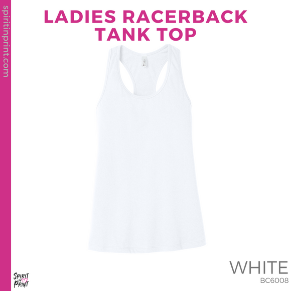 Ladies Racerback Tank - White (Trojans Cheer Bows #143955)