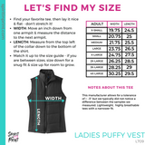 Ladies Puffy Vest - Black (Cedarwood Staff)