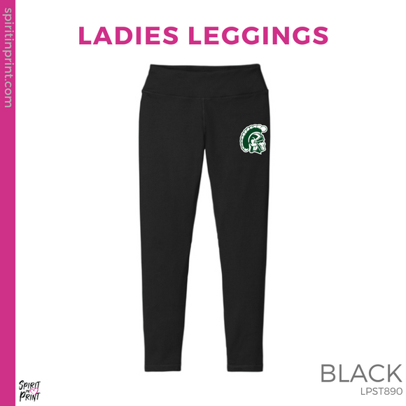 Ladies Leggings - Black (Trojan Head #143934)