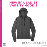 Ladies Varsity Hoodie - Black Heather (Cedarwood Staff)