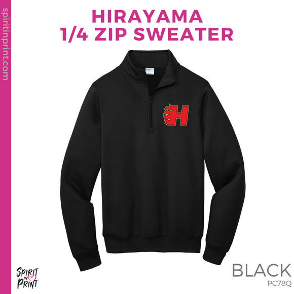 1/4 Zip Sweatshirt - Black (Hirayama Mascot #143894)