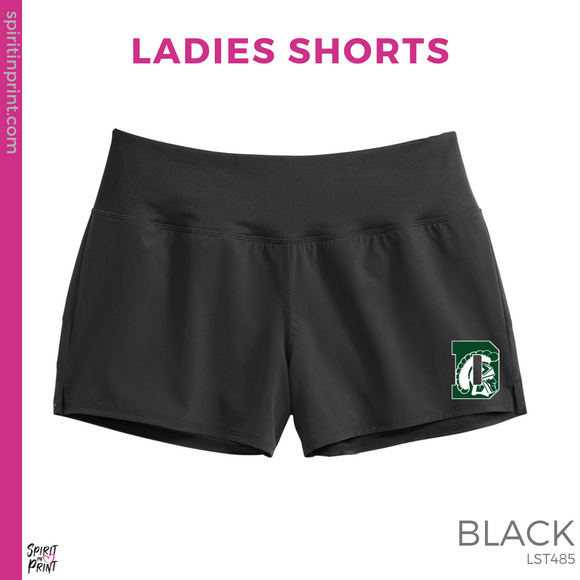 Ladies Shorts- Black (Trojan Cheer Logo #143934)