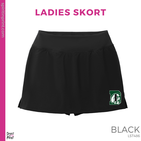 Ladies Skort- Black (Trojan Cheer Logo #143934)