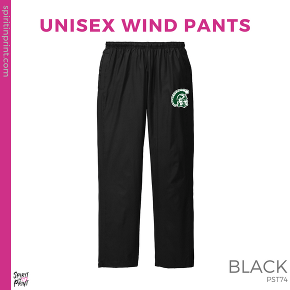 Unisex Wind Pants - Black (Trojan Head #143934)