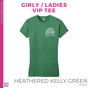 Ladies VIP Tee - Heathered Kelly Green (Happy Go Lucky)