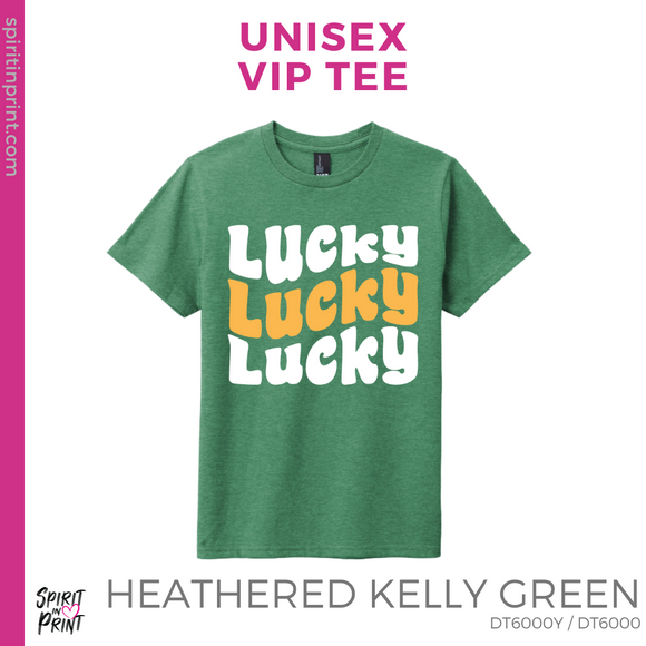 Unisex VIP Tee - Heathered Kelly Green (Triple Lucky)