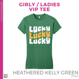 Ladies VIP Tee - Heathered Kelly Green (Triple Lucky)