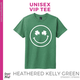 Unisex VIP Tee - Heathered Kelly Green (Smiley Face)