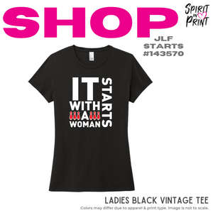 Vintage Ladies Tee - Black (JLF Starts #143570)