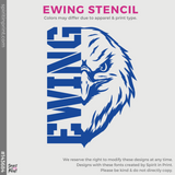 Crewneck Sweatshirt - Athletic Grey (Ewing Stencil #143684)