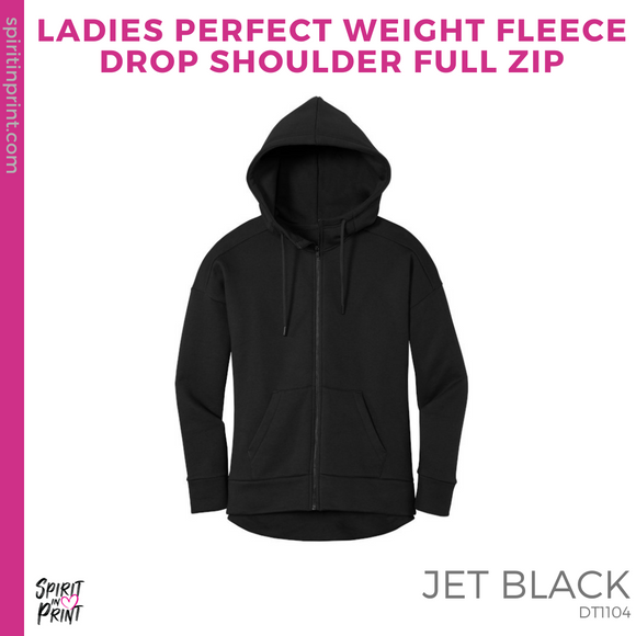 Ladies Perfect Weight Fleece Full-Zip Hoodie - Jet Black