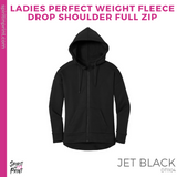 Ladies Perfect Weight Fleece Full-Zip Hoodie - Jet Black