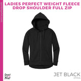 Ladies Perfect Weight Fleece Full-Zip Hoodie - Jet Black (Mission Vista Academy Heart #143682)