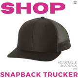 Snapback Trucker Cap- Black