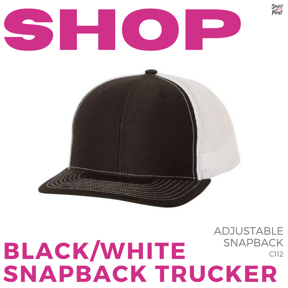 Snapback Trucker Cap- Black/White