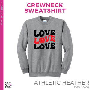 Crewneck Sweatshirt - Athletic Grey (Triple Love #143690)