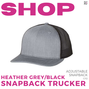 Snapback Trucker Cap- Heather Grey/Black