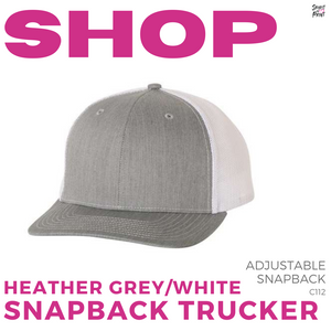 Snapback Trucker Cap- Heather Grey/White