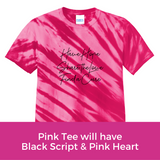 Hope Love Cure Script Tee - Pink Tiger Stripe