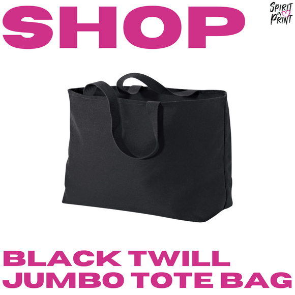 Port Authority Ideal Twill Jumbo Tote- Black