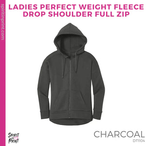 Ladies Perfect Weight Fleece Full-Zip Hoodie - Charcoal (Mission Vista Academy Logo #143700)
