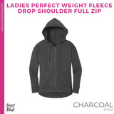 Ladies Perfect Weight Fleece Full-Zip Hoodie - Charcoal (Mission Vista Academy Logo #143700)