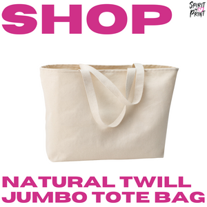 Port Authority Ideal Twill Jumbo Tote- Natural