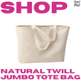 Port Authority Ideal Twill Jumbo Tote- Natural