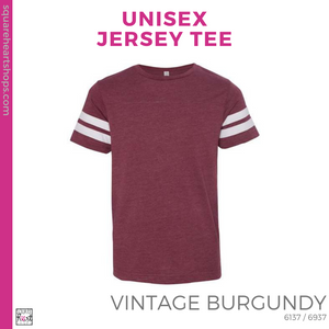 Unisex Jersey Tee - Vintage Burgundy (Kastner Stripes #143452)