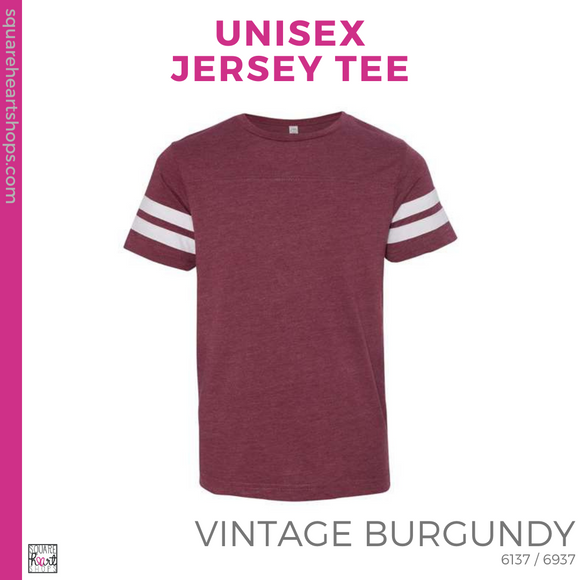 Unisex Jersey Tee - Vintage Burgundy (Polk Heart #143517)