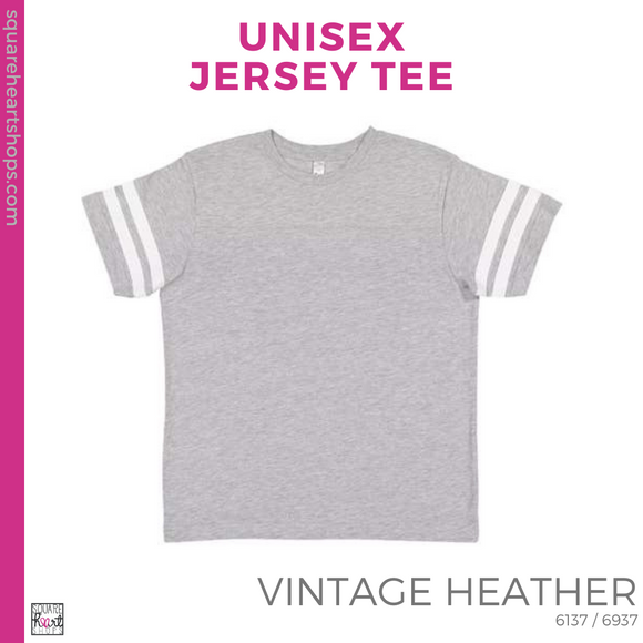 Unisex Jersey Tee - Vintage Heather (Valley Oak Stripes #143412)