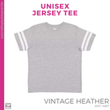 Unisex Jersey Tee - Vintage Heather (Valley Oak Stripes #143412)