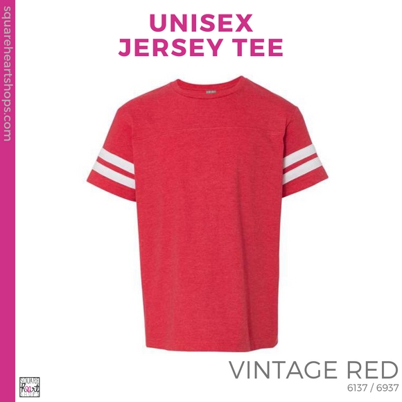Unisex Jersey Tee - Vintage Red (Weldon Heart #143341)