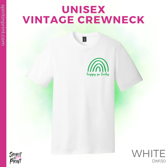 Unisex Vintage Tee - White (Happy Go Lucky)
