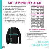 Nike Club Fleece Crew- Grey Heather (FCHS Soccer Eagles)