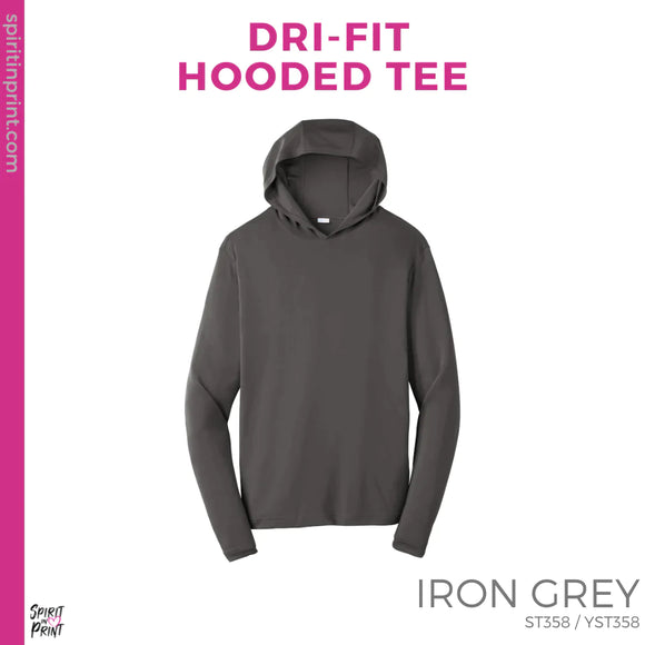 Youth Dri-Fit Hooded Tee - Iron Grey (Mission Vista Academy Logo #143700)