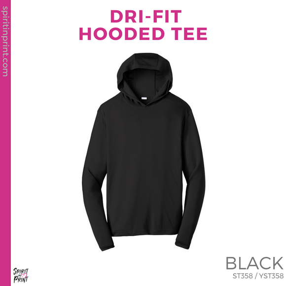 Youth Dri-Fit Hooded Tee - Black (Mission Vista Academy Heart #143682)