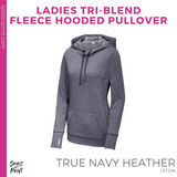 Ladies Tri-Blend Fleece Hooded Pullover- True Navy Heather (CPA Heart #143658)