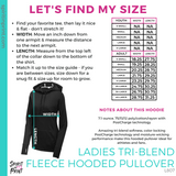 Ladies Tri-Blend Fleece Hooded Pullover- True Navy Heather (CPA Heart #143658)