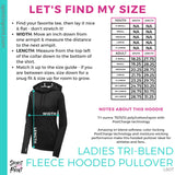 Ladies Tri-Blend Fleece Hooded Pullover- Black Triad Solid (Mission Vista Academy Heart #143682)
