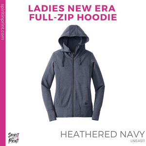 Ladies Full-Zip Hoodie- Heathered Navy (CPA Heart #143658)