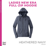 Ladies Full-Zip Hoodie- Heathered Navy (PCA Circle)