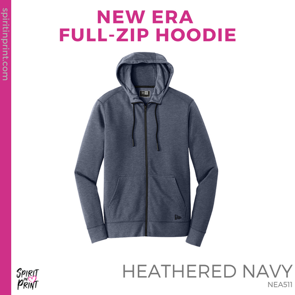Unisex Full-Zip Hoodie- Heathered Navy (CPA Rectangle #143660)