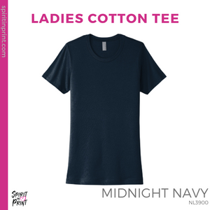 Ladies Next Level Cotton Tee- Midnight Navy (CPA Heart #143658)