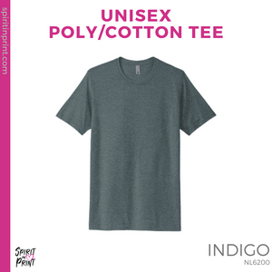 Unisex Poly/Cotton Tee- Indigo